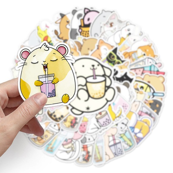 Boba Stickers 50 pcs per pack waterproof - Picture 3 of 8